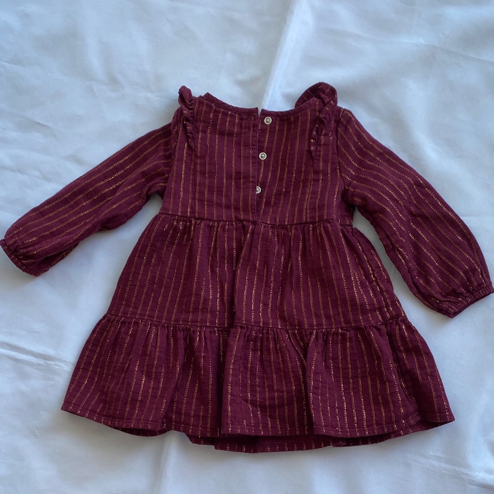 Cat & Jack Burgundy and Teal Toddler Dresses with Glitter 18 Months 4 pieces - Picture 4 of 13